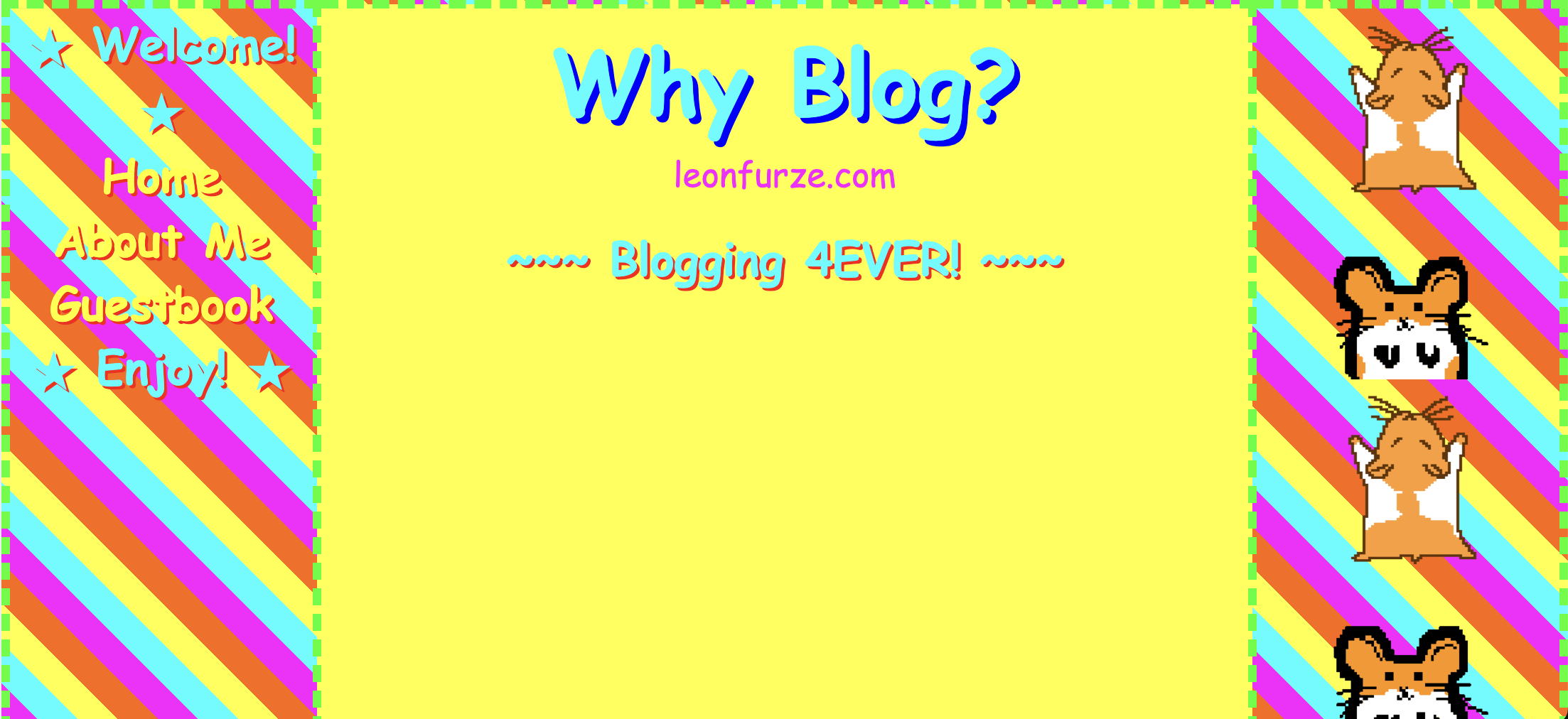 screenshot of a vibrant GeoCities style website